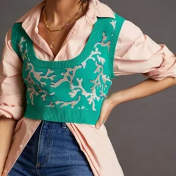 Anthro l Maeve Denise Crop Sweater - Picture 1 of 14